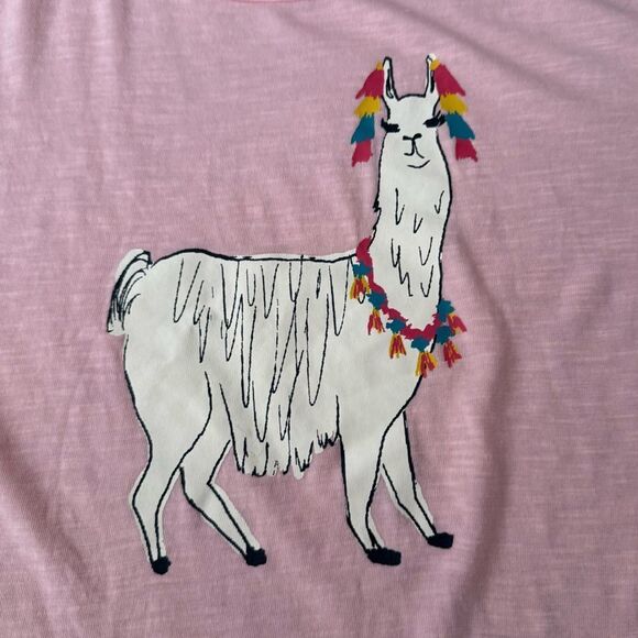 Old Navy Llama Short Sleeve Shirt Pink Medium NWT - Picture 3 of 6